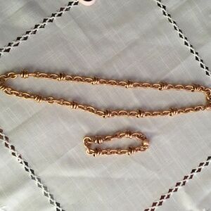 Milor Bronze Multi-Circle Rose Gold Necklace and Bracelet